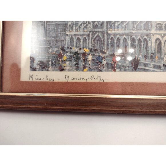 Set Of 3 Vtg Framed Prints Munich Windsor Castle Paris Arc Signed M. Legendre - Picture 5 of 10